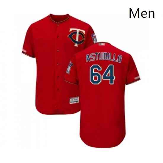 Mens Minnesota Twins 64 Willians Astudillo Scarlet Alternate Flex Base Authentic Collection Baseball Jersey